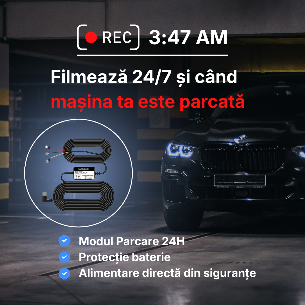 Modul Hardwire Kit - Conectare Parcare 24H (Pachet Vision 4K)