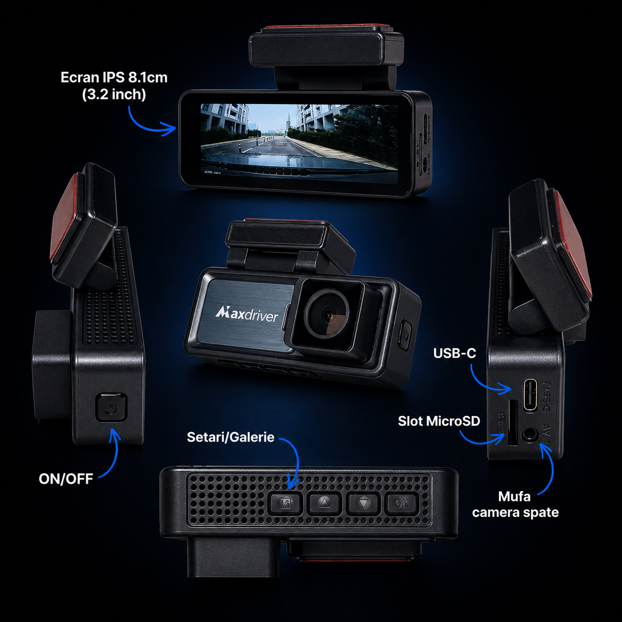 Camera Auto DVR MAXDRIVER® VISION 4K + Camera Spate Full HD