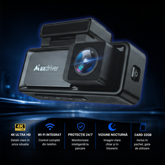 Camera Auto DVR MAXDRIVER® VISION 4K + Camera Spate Full HD